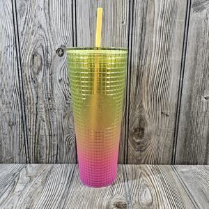Starbucks Tumbler Lemon Prism Spray Pink Gradient Ombre Summer 2022 Venti